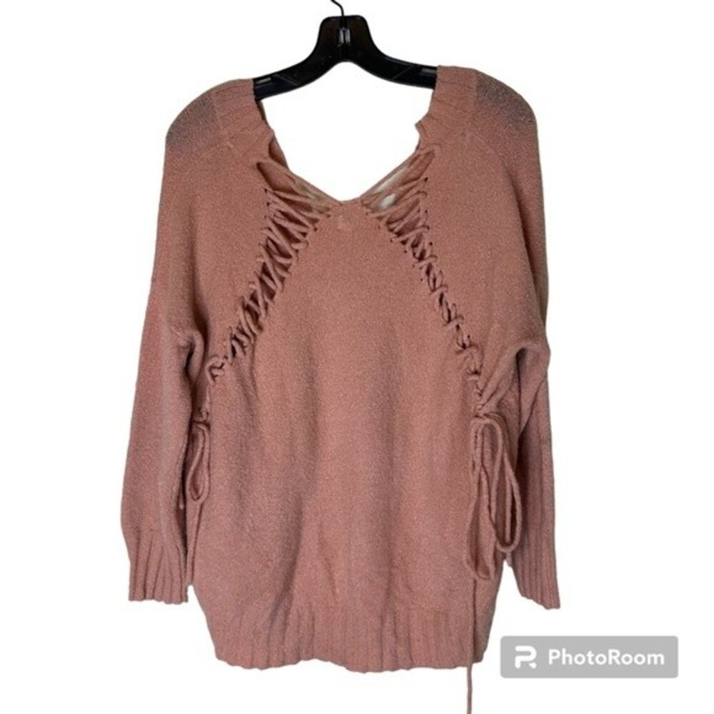 Uniq Boho Tie Sweater Dusty Rose Size M/L